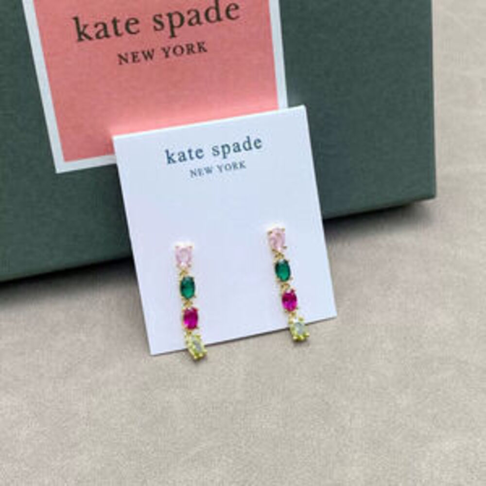 kate spade Vintage Colorful Oval CZ Metal Drop Earrings